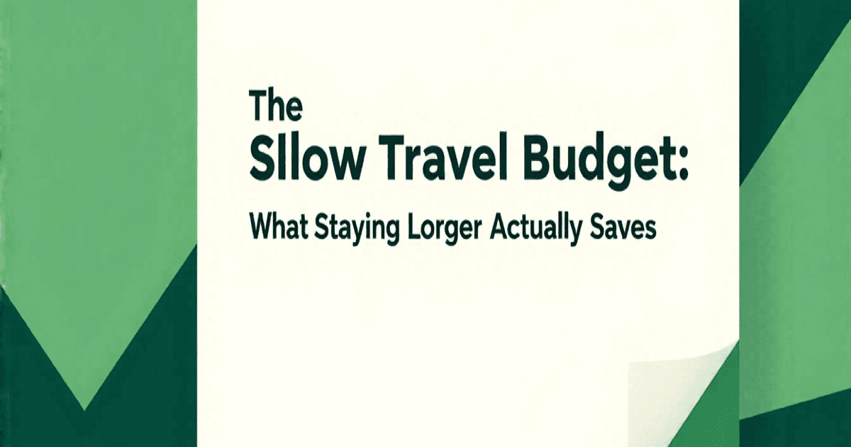 The Slow Travel Budget: What Staying Longer Actually Saves